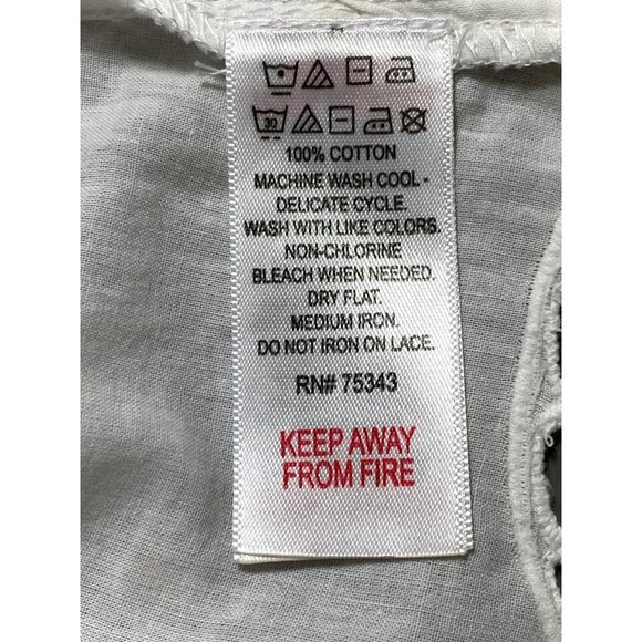 Antibes Blanc Tank Top Womens Size M White Blouse Summer Shirt Romantic Lace - Picture 4 of 10